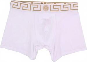 NEW VERSACE men's iconic long trunk in white/gold